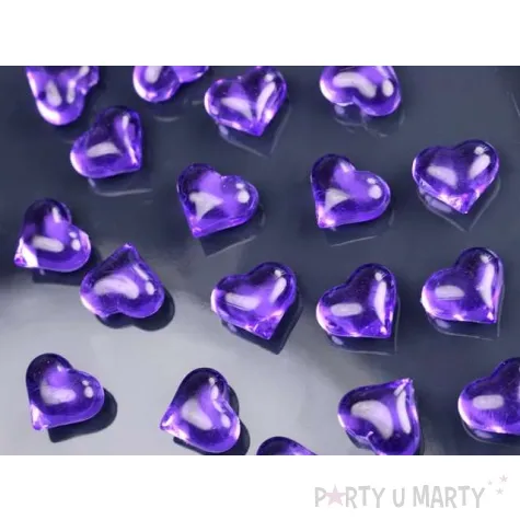 krysztalowe serca fiolet 2 1cm 1op