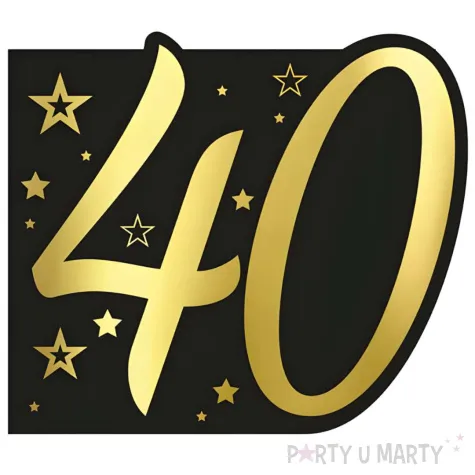 ksiega gosci 40 urodziny gwiazdy zloto czarny guirca 20 x 22 26 kartek