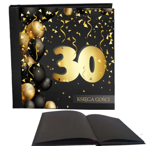 ksiega gosci album pamiatkowy na zdjecia i podpisy 30 urodziny glamour czarne kartki
