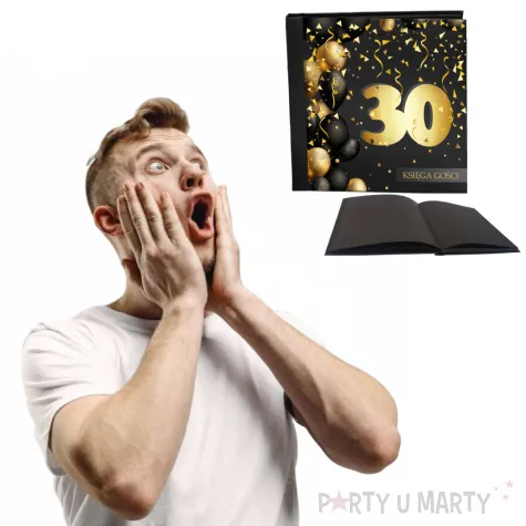 ksiega gosci album pamiatkowy na zdjecia i podpisy 30 urodziny glamour czarne kartki
