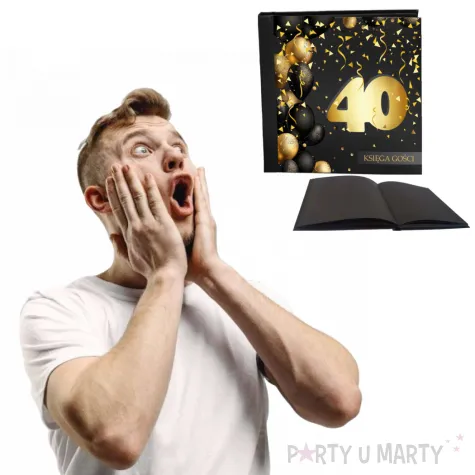 ksiega gosci album pamiatkowy na zdjecia i podpisy 40 urodziny glamour czarne kartki