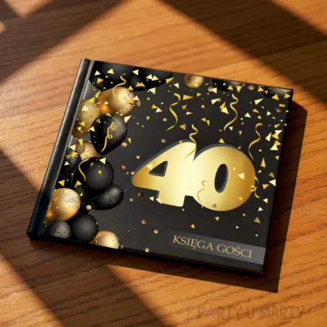 ksiega gosci album pamiatkowy na zdjecia i podpisy 40 urodziny glamour dekoracja