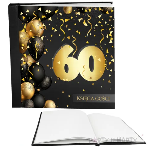 ksiega gosci album pamiatkowy na zdjecia i podpisy 60 urodziny glamour dekoracja