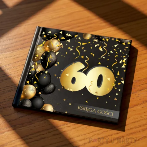 ksiega gosci album pamiatkowy na zdjecia i podpisy 60 urodziny glamour dekoracja