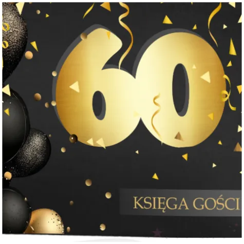 ksiega gosci album pamiatkowy na zdjecia i podpisy 60 urodziny glamour dekoracja