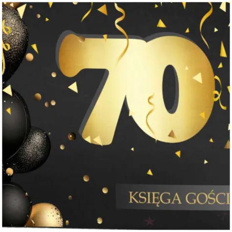 ksiega gosci album pamiatkowy na zdjecia i podpisy 70 urodziny glamour czarne kartki