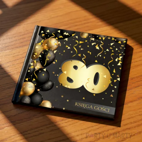 ksiega gosci album pamiatkowy na zdjecia i podpisy 80 urodziny glamour dekoracja