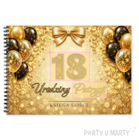 ksiega gosci album pamiatkowy na zdjecia i podpisy dowolne urodziny personalizacja zlota