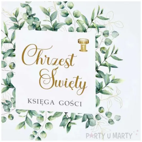 ksiega gosci chrzest swiety kwadratowy eukaliptus 31x22 cm