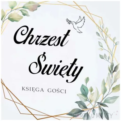 ksiega gosci chrzest swiety mietowa geometria 31x22 cm