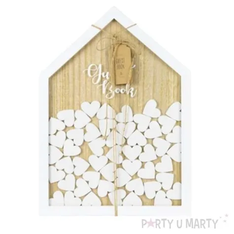 ksiega gosci drewniana guest book partydeco 30x43 cm 50 serc