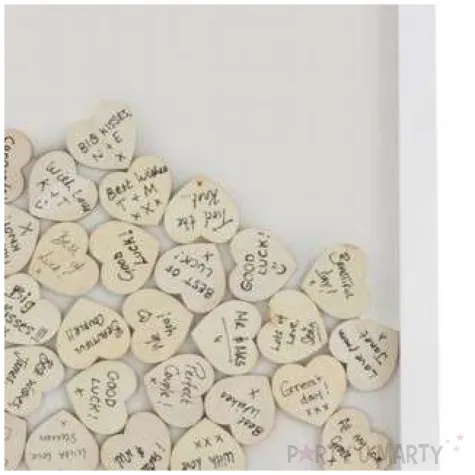 ksiega gosci drewniana z serduszkami biala ginger ray 30 x 42 cm 70 serc