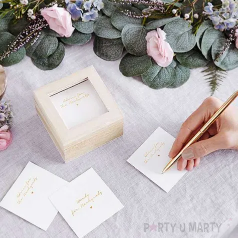 ksiega gosci drewniane pudelko na porady partydeco 9 5x6 cm 110 karteczek