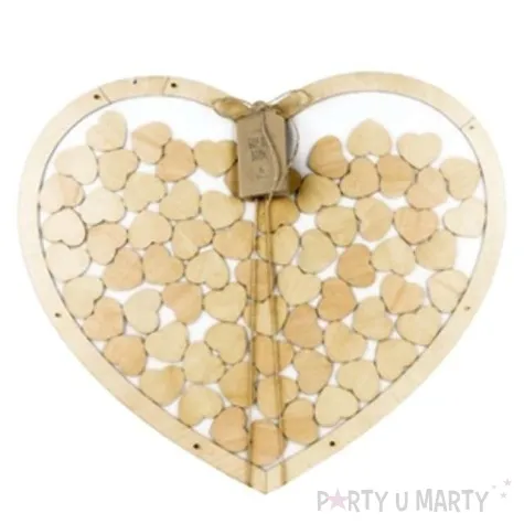 ksiega gosci drewniane serce partydeco 44x37 cm 70 serc