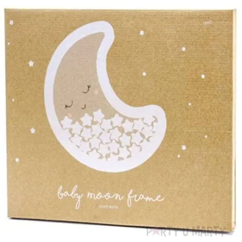 ksiega gosci drewniany ksiezyc partydeco 38x30 cm 30 gwiazdek