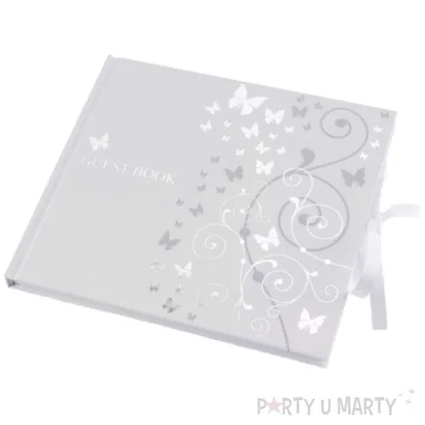 ksiega gosci elegant butterfly srebrna godan