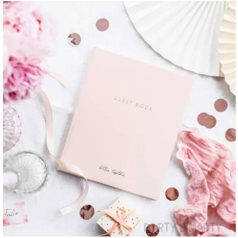 ksiega gosci guest book partydeco pudrowy roz 20 x 24 5 cm 22 kartki