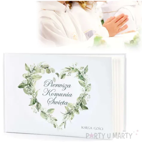 ksiega gosci komunia swieta eukaliptusowe serce 31x22 cm