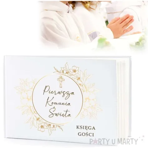 ksiega gosci komunia swieta gold line glamour 31x22 cm