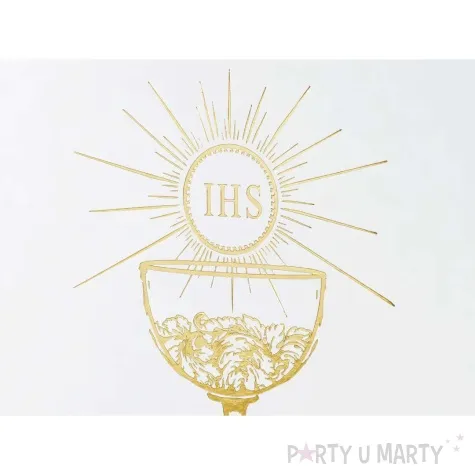 ksiega gosci komunia swieta kielich ihs bialy partydeco 20 5 x 20 5 cm