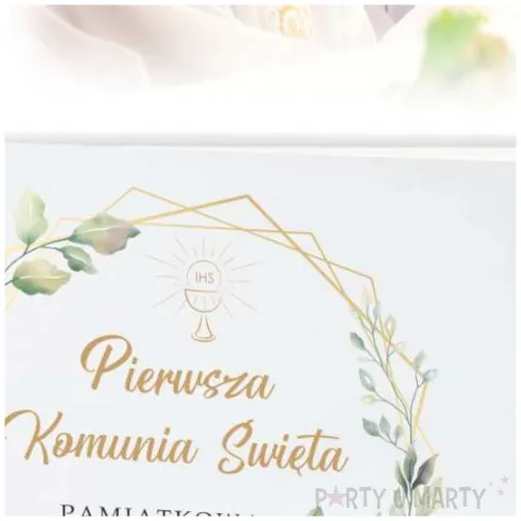 ksiega gosci komunia swieta mietowa geometria 31x22 cm