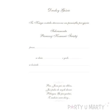 ksiega gosci komunijnych kremowa 1 szt