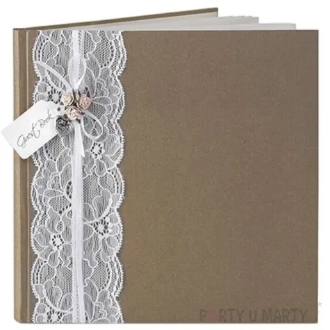 ksiega gosci koronka partydeco 20 5 x 20 5 cm 22 kartki