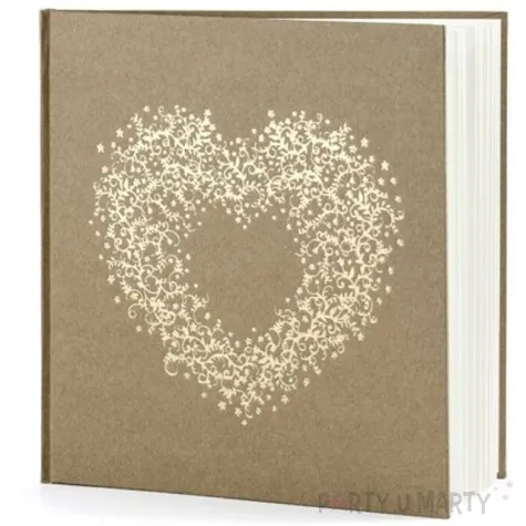 ksiega gosci serce partydeco kraft 20 x 20 5 cm 22 kartki