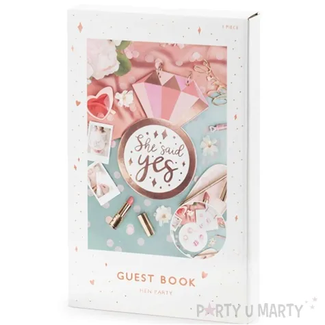 ksiega gosci wieczor panienski pierscionek rozowe zloto partdeco