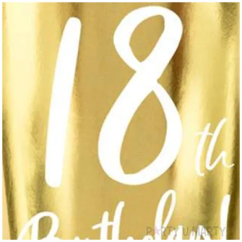 kubeczki 18 urodziny gold partydeco 220 ml 6 szt