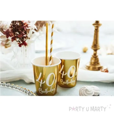 kubeczki 40 urodziny gold partydeco 220 ml 6 szt