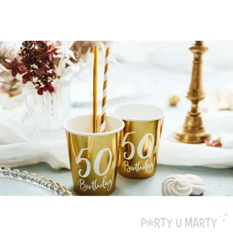 kubeczki 50 urodziny gold partydeco 220 ml 6 szt