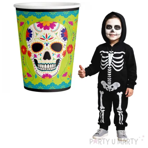 kubeczki czaszka kolorowa amscan 250 ml 8 szt