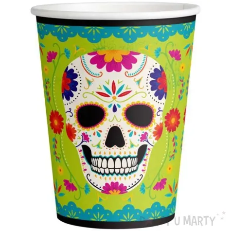kubeczki czaszka kolorowa amscan 250 ml 8 szt