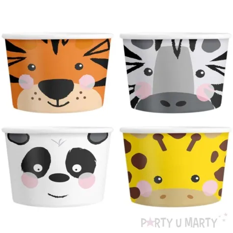 kubeczki do lodow zoo zwierzeta partypal 150 ml 4 szt
