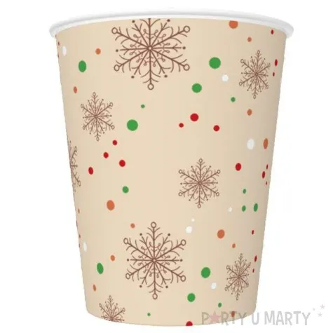 kubeczki kraftowe sniezynki i kropki maki 8 szt 250 ml
