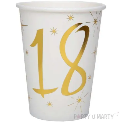kubeczki papierowe 18 urodziny gold santex 250 ml 10 szt