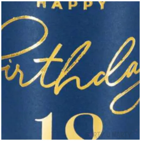 kubeczki papierowe 18 urodziny happy birthday 18 granatowy partypal 220 ml 6 szt