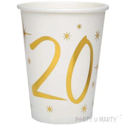 kubeczki papierowe 20 urodziny gold santex 250 ml 10 szt