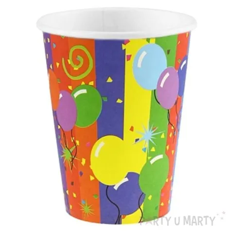 kubeczki papierowe 200 ml baloniki 6 szt