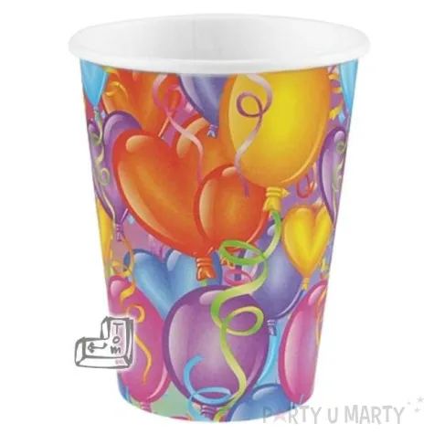 kubeczki papierowe 200 ml baloniki 6 szt