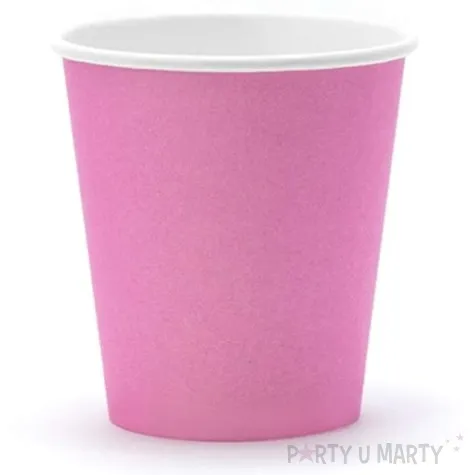 kubeczki papierowe 200 ml rozowe 6 szt