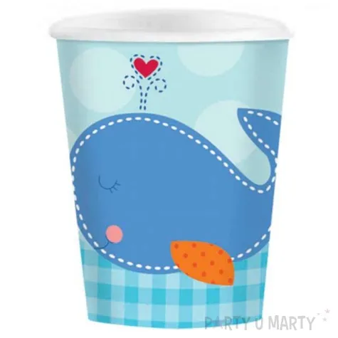kubeczki papierowe 266 ml ahoy baby blue 8 szt