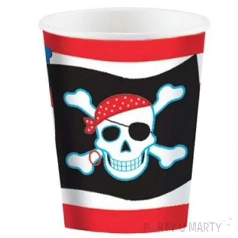 kubeczki papierowe 266 ml flaga piracka 8 szt