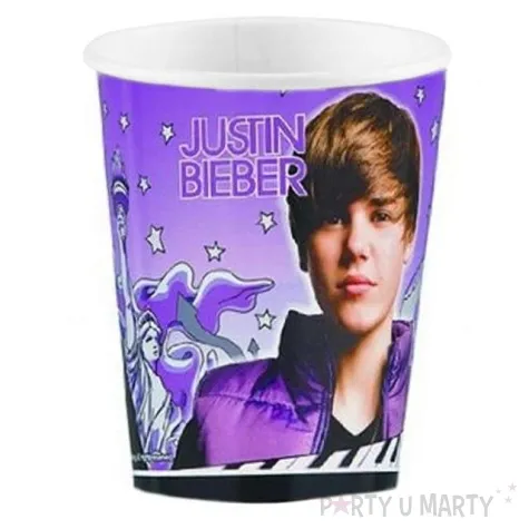 kubeczki papierowe 266 ml justin bieber 8 szt