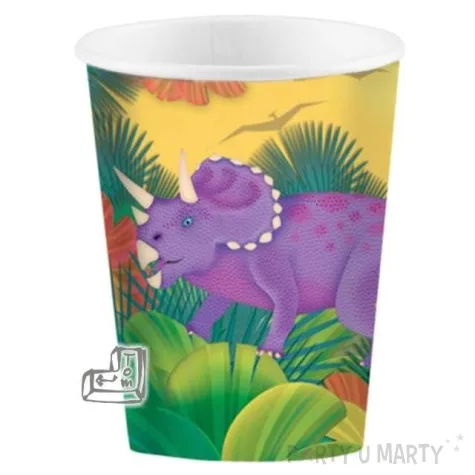 kubeczki papierowe 266 ml prehistoric 8 szt