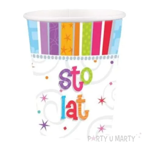 kubeczki papierowe 266 ml sto lat 8 szt