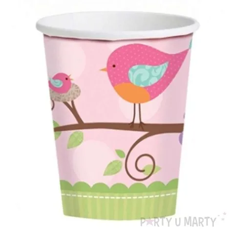 kubeczki papierowe 266 ml tweet baby girl 8 szt