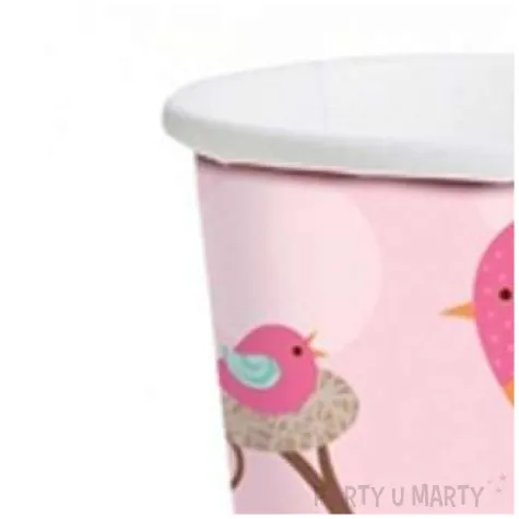 kubeczki papierowe 266 ml tweet baby girl 8 szt