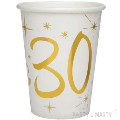 kubeczki papierowe 30 urodziny gold santex 250 ml 10 szt